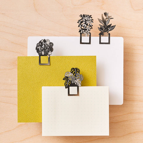 Houseplant Bookmarks – Set of 4 Metal Page Markers (2025 Edition) - Sprouts of Bristol