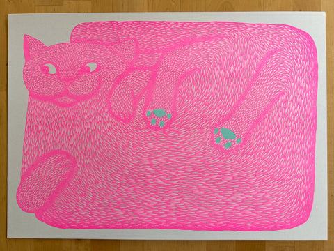 'I’m Just A Paw Boy From A Paw Family' Cat Riso Art Print - Sprouts of Bristol