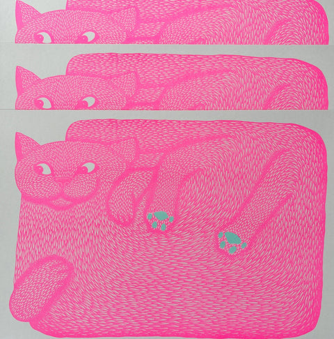 'I’m Just A Paw Boy From A Paw Family' Cat Riso Art Print - Sprouts of Bristol