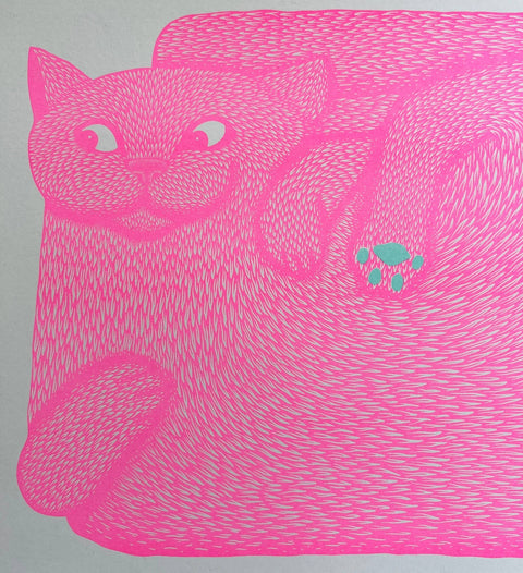 'I’m Just A Paw Boy From A Paw Family' Cat Riso Art Print - Sprouts of Bristol