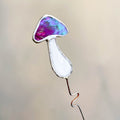 Iridescent Stained Glass Mushroom Suncatcher Plant Stake - Sprouts of Bristol