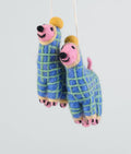 Jayla, Dog in Blue Onesie Hanging Felt Ornament - Sprouts of Bristol