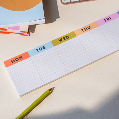 Keyboard Weekly Planner Pad | Colourful Grid - Sprouts of Bristol