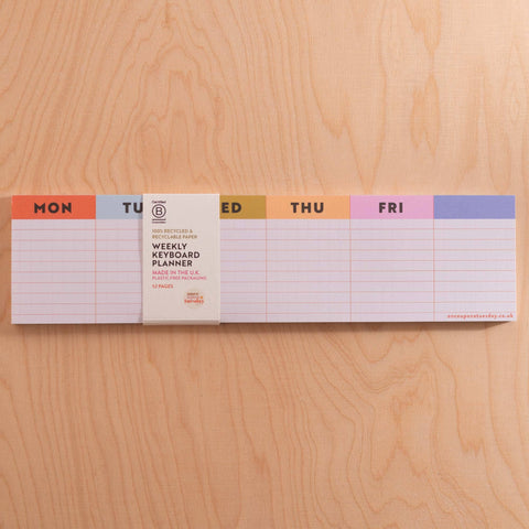 Keyboard Weekly Planner Pad | Colourful Grid - Sprouts of Bristol