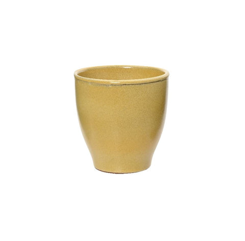 Lavos Tapered Glazed Ceramic Planter in Yellow - Sprouts of Bristol