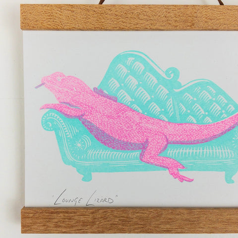 Lounge Lizard Riso Art Print - Sprouts of Bristol