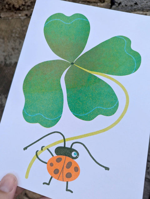 Lucky A5 Risograph Print - Sprouts of Bristol