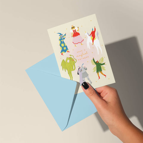 Magical Birthday Card | Fantasy Themed | Folky Kids Card - Sprouts of Bristol