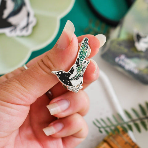Magpie Enamel Pin – Designed by Ferne Creative - Sprouts of Bristol