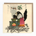Magpie in apron cooking Greetings Card - Sprouts of Bristol