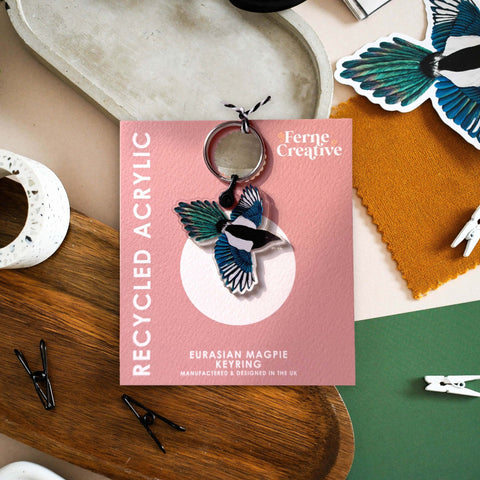 Magpie Keyring - Sprouts of Bristol
