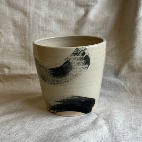 Makers Mark - Black and White Handmade Ceramic Plant Pot - Sprouts of Bristol