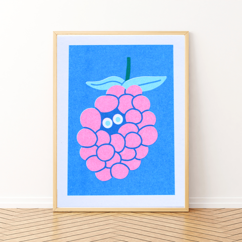 Mini Berry Risograph Print - Sprouts of Bristol