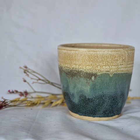 Mountains - Blue & Cream Handmade Plant Ceramic Pot - Sprouts of Bristol