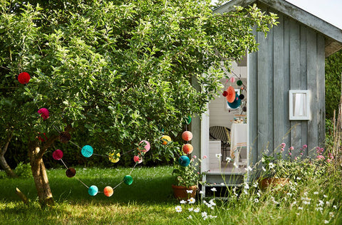 Multi Coloured 4m Bunting Ball Garland - Sprouts of Bristol
