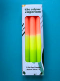 Neon Citrus - Dip Dye Dinner Candle Trio - Sprouts of Bristol