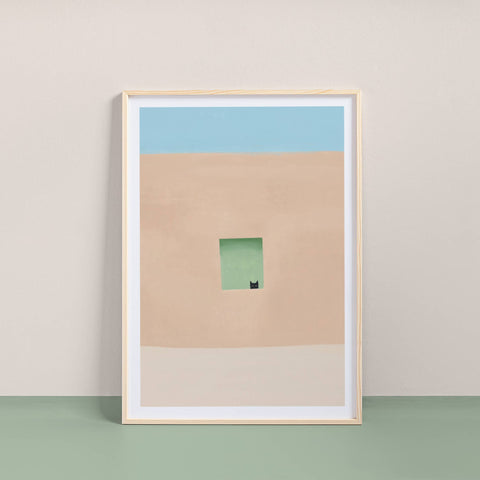 Niaski Wall with Green Door and Cat Print – Inspired by Georgia O’Keeffe - Sprouts of Bristol