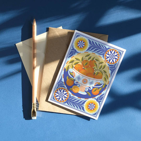 Orange bowl | Everyday greetings card | Mediterranean - Sprouts of Bristol