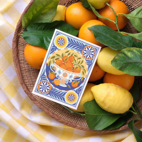 Orange bowl | Everyday greetings card | Mediterranean - Sprouts of Bristol