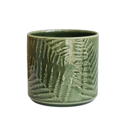 Orla Glazed Fern Planter in Green - Sprouts of Bristol