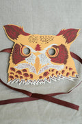 Owl Mask Hand Screen Printed Greetings Card - Sprouts of Bristol