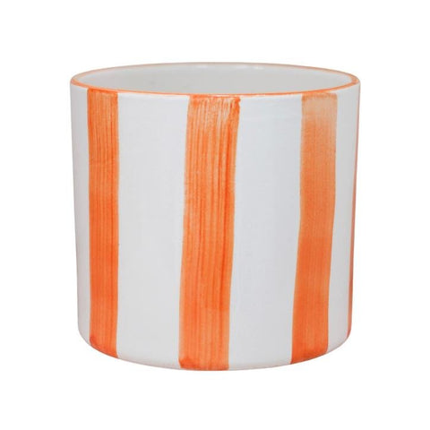 Paros Orange Painted Stripe Planter - Sprouts of Bristol