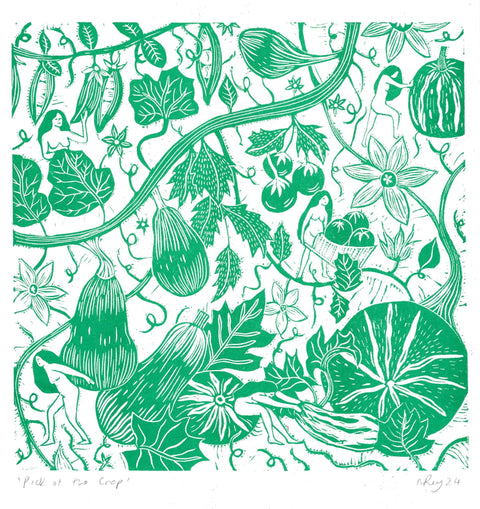 Pick of the Crop Risograph Art Print - Sprouts of Bristol
