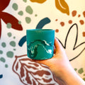 Pine Green and Hunter Green Jesmonite Mini Pot - Sprouts of Bristol