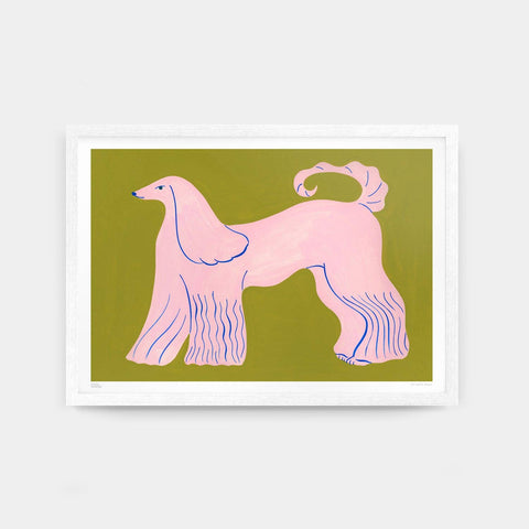 Pink Afghan Hound Art Print - Sprouts of Bristol