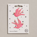 Pink Swallows Iron on Patch - Sprouts of Bristol