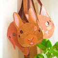 Rabbit Mask Hand Screen Printed Greetings Card - Sprouts of Bristol