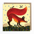 Red Fox on Light Yellow Greetings Card - Sprouts of Bristol