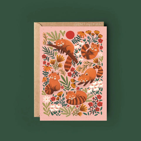 Red Pandas Greetings Card - Sprouts of Bristol