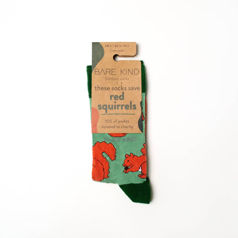 Red Squirrel Bamboo Socks - Sprouts of Bristol