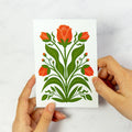 Red Tulips Botanical Greetings Card - Sprouts of Bristol
