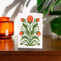 Red Tulips Botanical Greetings Card - Sprouts of Bristol