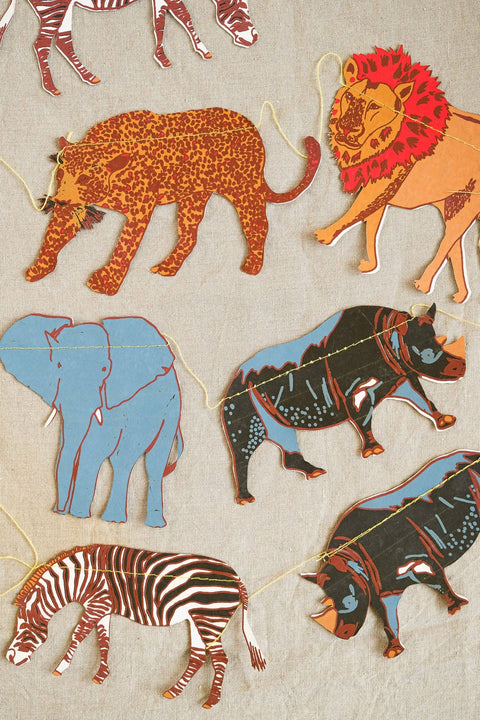 Safari Animals Sewn Garland - Sprouts of Bristol