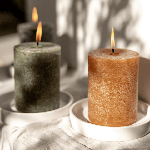 Sandalwood, Scented Coloured Pillar Candle - Sprouts of Bristol