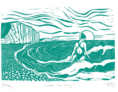 Seas The Day Greetings Card - Sprouts of Bristol