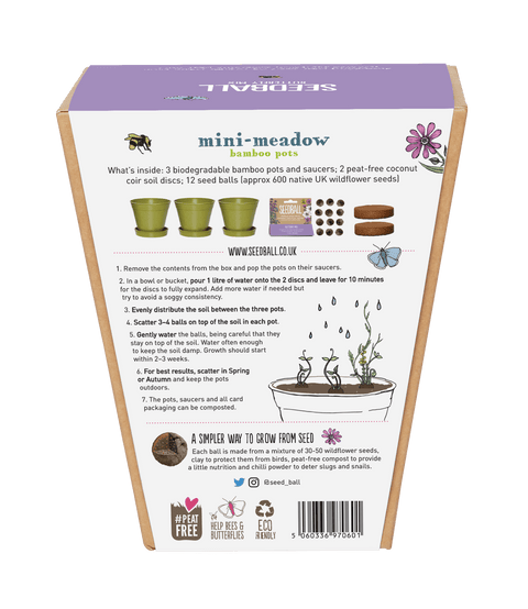 Seedball Meadow Pots - Butterfly Mix - Sprouts of Bristol
