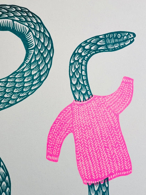 Semi Snaked Riso Art Print - Sprouts of Bristol