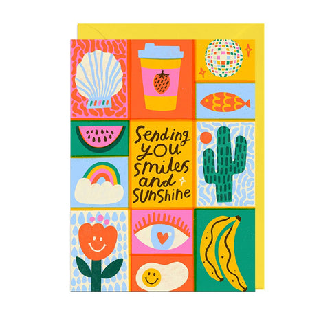 SENDING SMILES AND SUNSHINE Greetings Card - Sprouts of Bristol
