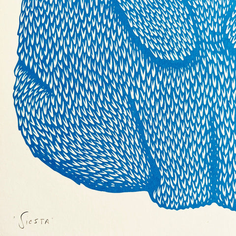 Siesta – Rabbit Risograph Print - Sprouts of Bristol