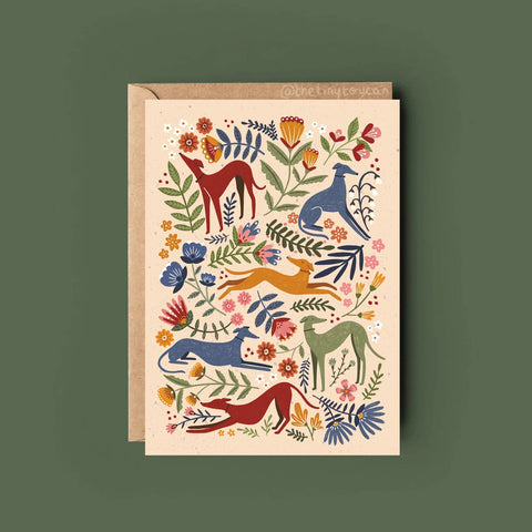 Sighthounds Greetings Card - Sprouts of Bristol