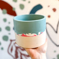 Sky Blue, Berry Pink and Putty Jesmonite Pot - Sprouts of Bristol
