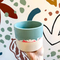 Sky Blue, Berry Pink and Putty Jesmonite Pot - Sprouts of Bristol