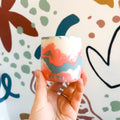 Sky Blue, Coral Pink & Putty Jesmonite Mini Pot - Sprouts of Bristol