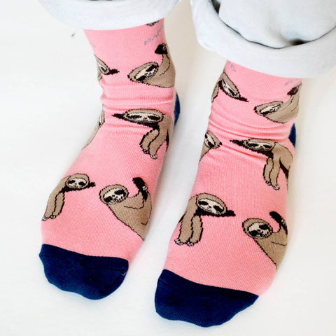 Sloth Socks | Bamboo Socks | Salmon Socks | Sleepy Socks - Sprouts of Bristol