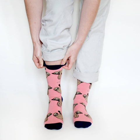 Sloth Socks | Bamboo Socks | Salmon Socks | Sleepy Socks - Sprouts of Bristol