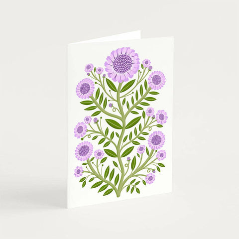 Small Scabious Flowers Greetings Card - Sprouts of Bristol